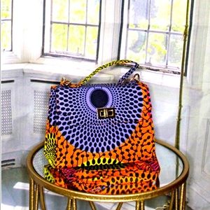 Ankara Handbag - Orange & Purple